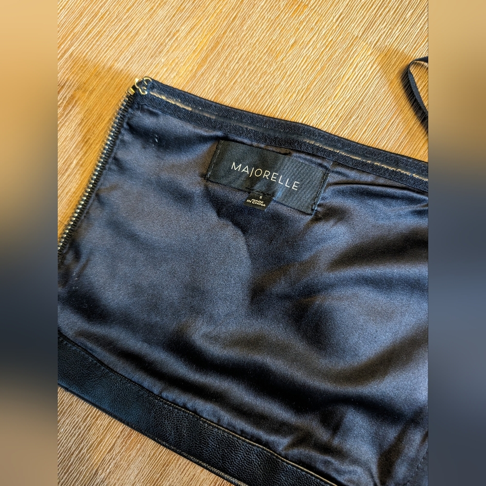 MAJORELLE Chloe Tube Top in Black Faux Vegan Leather Size Small - Picture 9 of 11